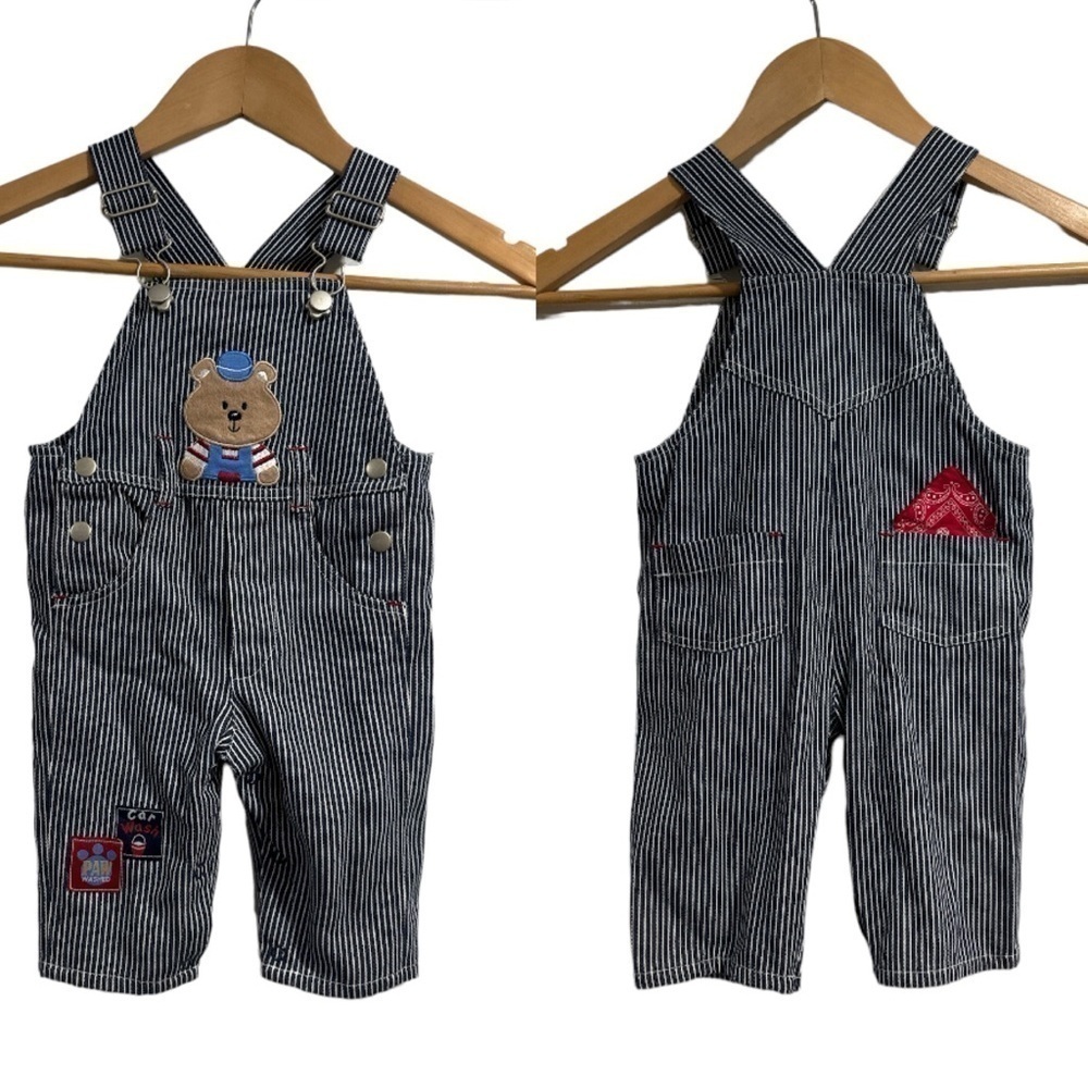 Buster Brown overalls like new train engineer bibs 3 6 months old baby boy